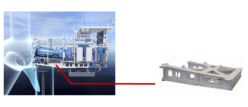Soldagem da estrutura do gerador de usinagem CNC para nacelela de turbina eólica